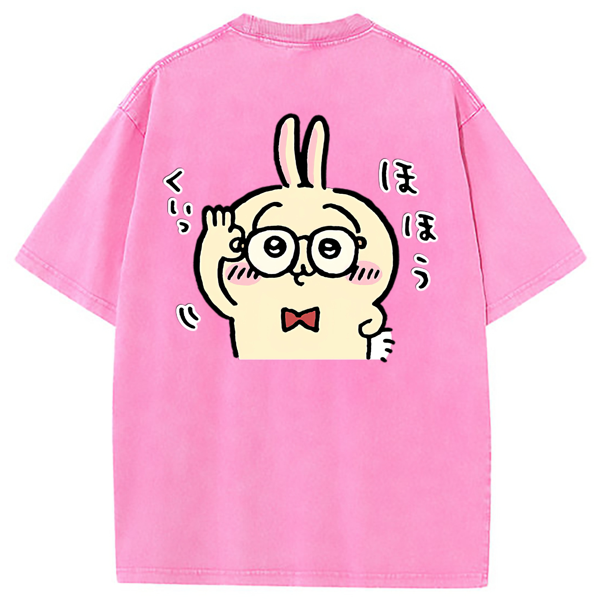 （画像用） ちいかわ うさぎ Chii-kawa usagi 綿100% ヴィンテージ風 半袖Tシャツ（背面プリント）